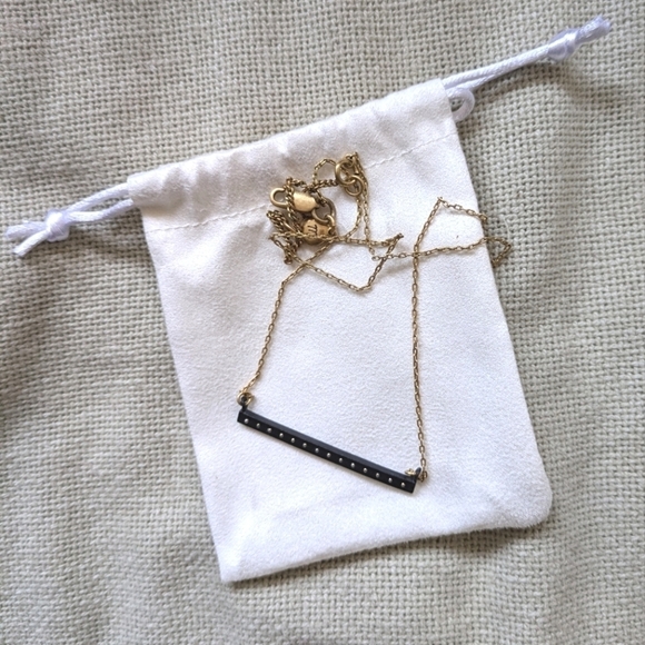 MADEWELL Black Bar Adjustable Gold Plated Layering Necklace - Picture 1 of 6